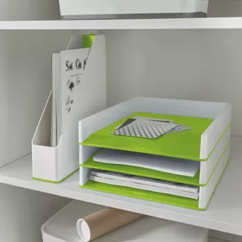 Leitz Letter Tray WOW Dual Colour, Plastic, Green, White, A4, A4, 267 mm, 336 mm