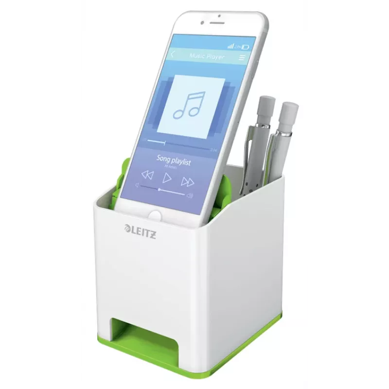 Leitz Sound Pen Holder WOW, Green, White, Polystyrene (PS), 90 mm, 100 mm, 101 mm, 140 g