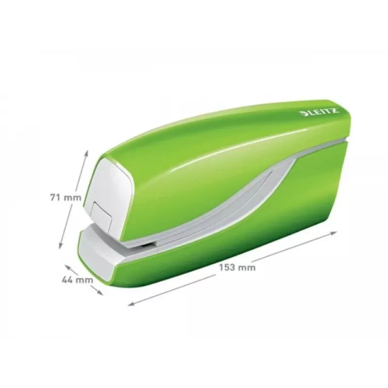 Leitz NeXXt Stapler Battery-powered WOW 5566, 10 sheets, Front, 1 cm, Plastic, Green, Battery