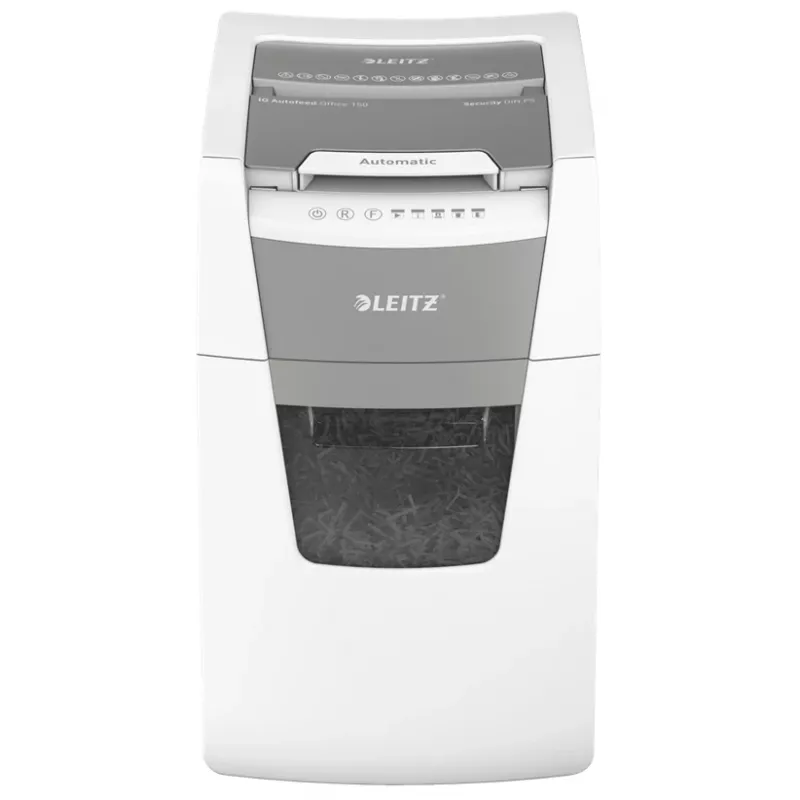 Leitz IQ Autofeed Office 150 Automatic Paper Shredder P5, Micro-cut shredding, 22 cm, 2 x 15 mm, 44 L, 500 sheets, 55 dB