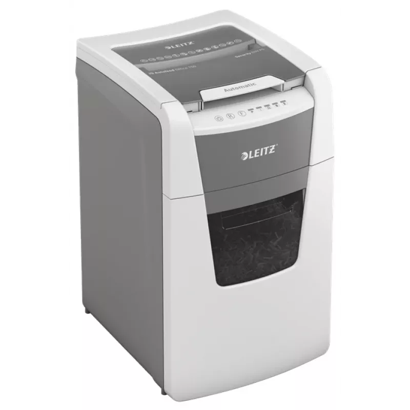 Leitz IQ Autofeed Office 150 Automatic Paper Shredder P5, Micro-cut shredding, 22 cm, 2 x 15 mm, 44 L, 500 sheets, 55 dB