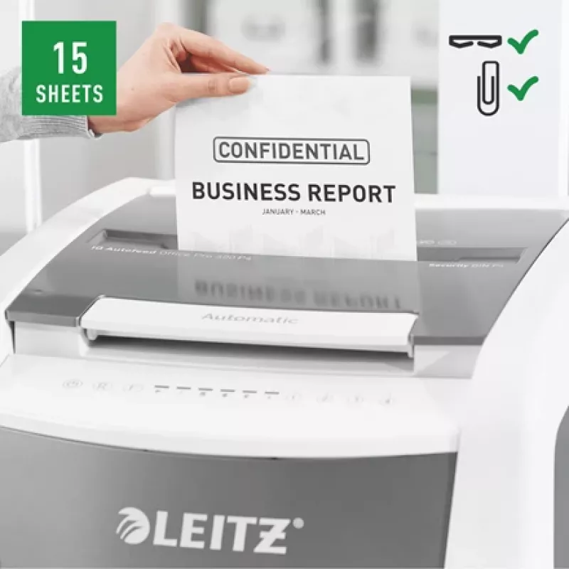 Leitz IQ Autofeed Office Pro 600 Automatic Paper Shredder P4