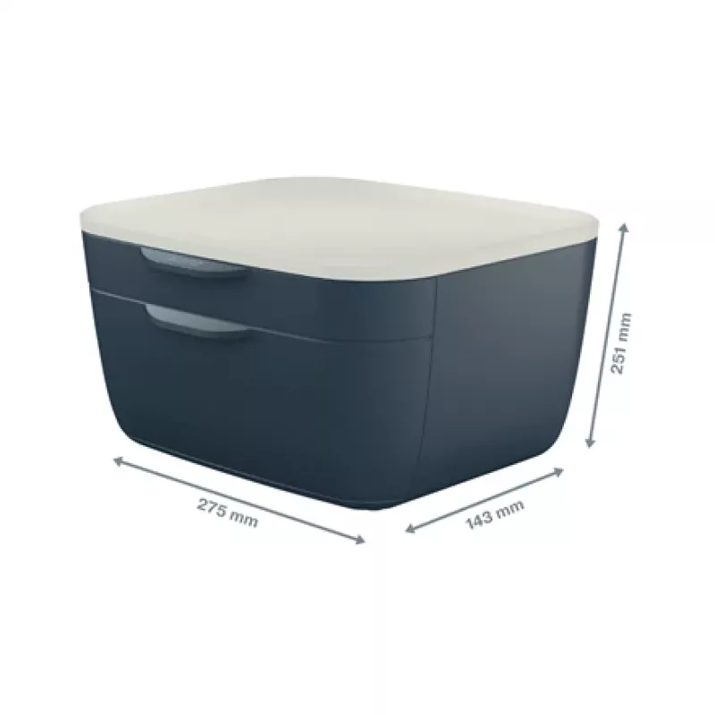 Leitz Cosy Drawer Cabinet, 2 drawer(s), Polystyrene (PS), Black, White, 1 pc(s), 251 mm, 143 mm