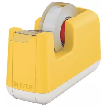 Leitz Cosy Tape Dispenser, 1.9 cm, 33 m, Acrylonitrile butadiene styrene (ABS), Yellow, 75 mm, 56 mm