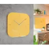Leitz Cosy Silent Glass Wall Clock, Square, Yellow, 300 mm, 300 mm, 40 mm, 1.6 kg