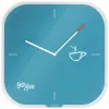 Leitz Cosy Silent Glass Wall Clock, Square, Blue, 300 mm, 300 mm, 40 mm, 1.6 kg