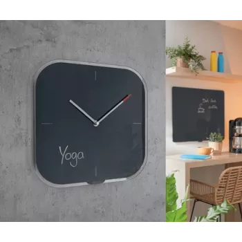 Leitz Cosy Silent Glass Wall Clock, Square, Black, 300 mm, 300 mm, 40 mm, 1.6 kg