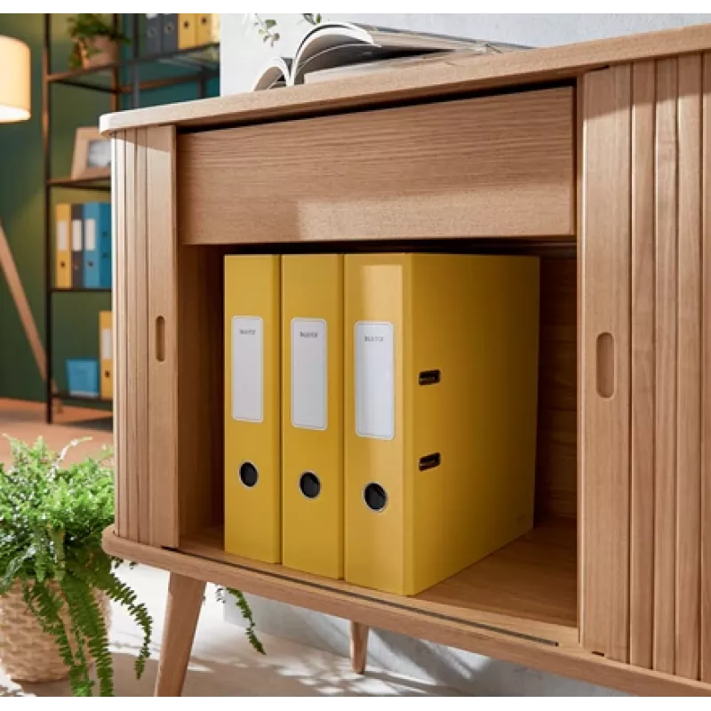 Leitz 180° Cosy Lever Arch File Soft Touch 80mm, A4, Carton, Yellow, Textured surface, 600 sheets, 80 g/m²