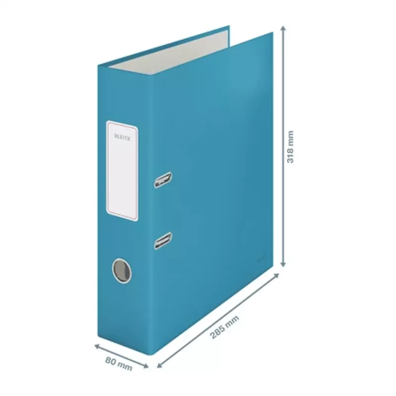 Leitz 180° Cosy Lever Arch File Soft Touch 80mm, A4, Carton, Blue, Textured surface, 600 sheets, 80 g/m²
