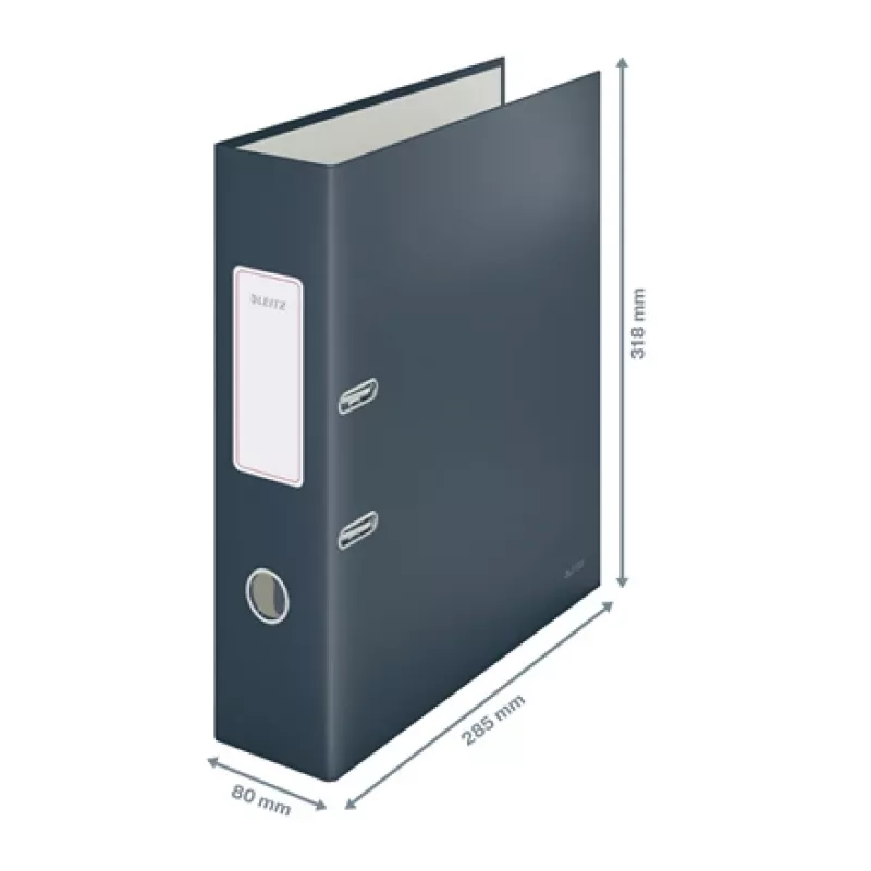 Leitz 180° Cosy Lever Arch File Soft Touch 80mm, A4, Carton, Black, Textured surface, 600 sheets, 80 g/m²