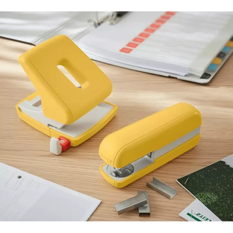 Leitz Cosy Stapler 30 sheets, 30 sheets, Yellow, Standard clinch, 24/6, Metal, Plastic, 80 g/m²