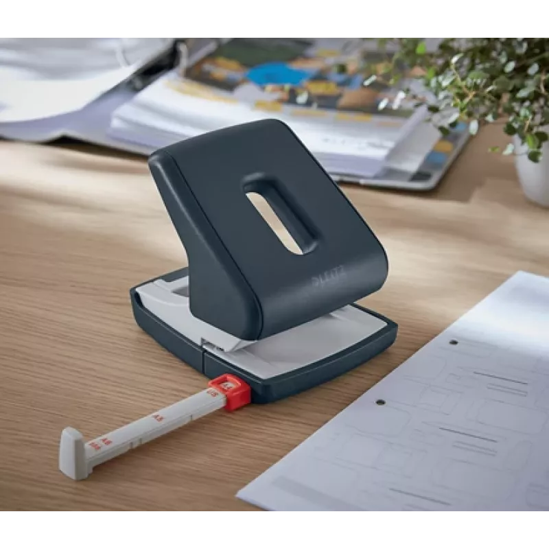 Leitz Cosy Hole Punch 2-hole 30 sheets, 30 sheets, Black, Plastic, 8 cm, 5.5 mm, A4, A5, A6, Folio, US-Quart, 8 x 8 x 8 cm