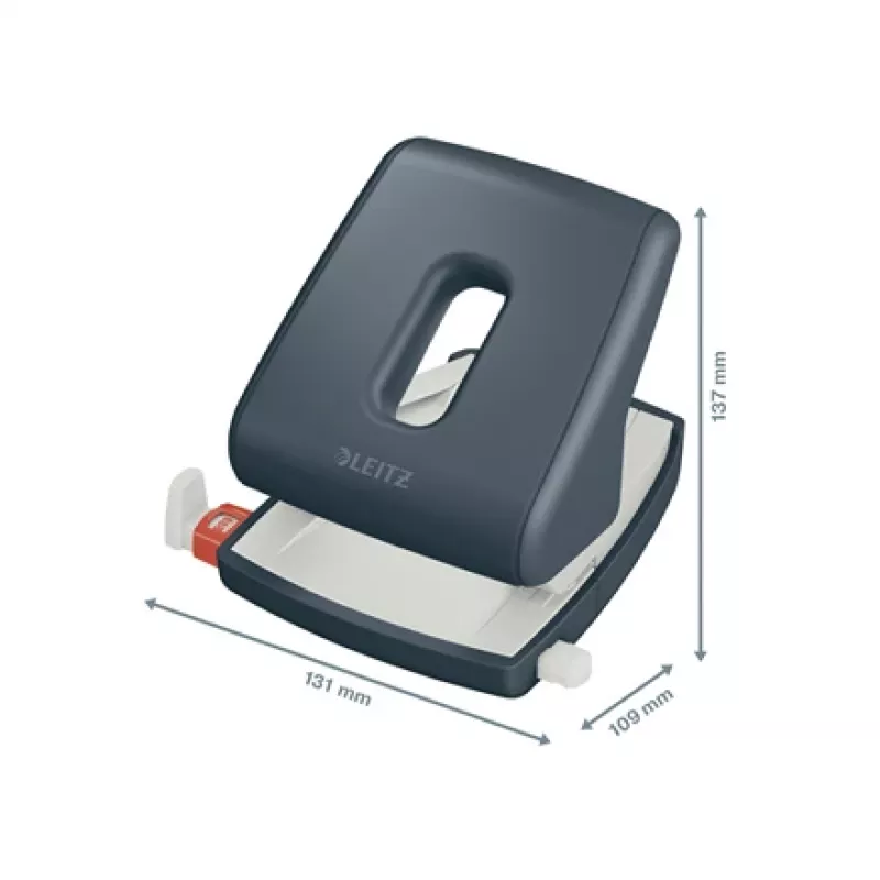 Leitz Cosy Hole Punch 2-hole 30 sheets, 30 sheets, Black, Plastic, 8 cm, 5.5 mm, A4, A5, A6, Folio, US-Quart, 8 x 8 x 8 cm