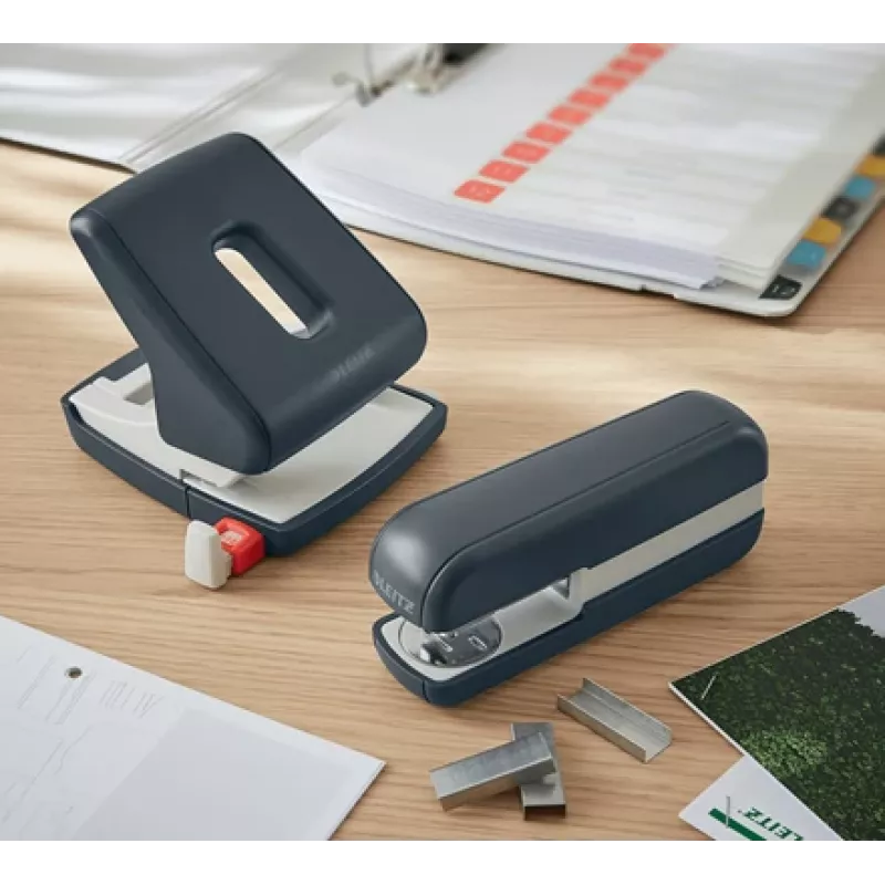 Leitz Cosy Hole Punch 2-hole 30 sheets, 30 sheets, Black, Plastic, 8 cm, 5.5 mm, A4, A5, A6, Folio, US-Quart, 8 x 8 x 8 cm