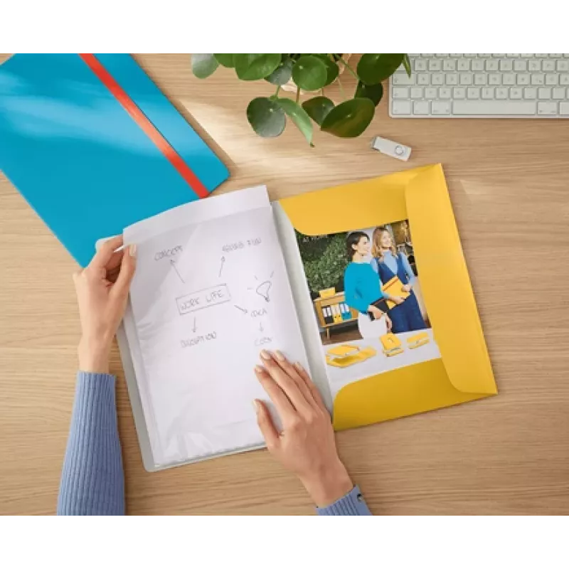 Leitz Cosy Mobile Display Book Plus, Yellow, Polypropylene (PP), 20 pockets, Portrait, A4, 231 mm