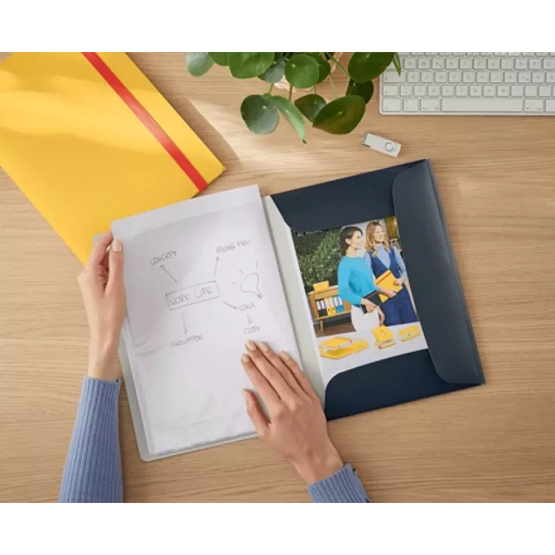 Leitz Cosy Mobile Display Book Plus, Grey, Polypropylene (PP), 20 pockets, Portrait, A4, 231 mm