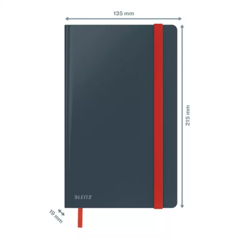 Leitz Cosy Notebook Soft Touch Ruled with Hardcover, Monochromatic, Black, A5, 80 sheets, Matt, 100 g/m²