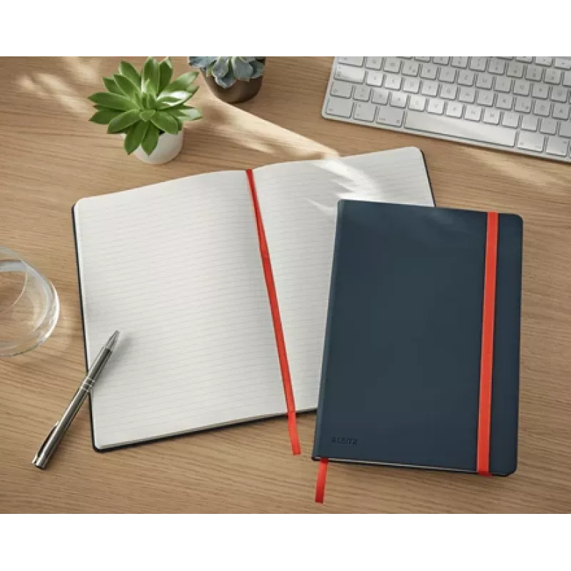 Leitz Cosy Notebook Soft Touch Ruled with Hardcover, Monochromatic, Black, B5, 80 sheets, Matt, 100 g/m²