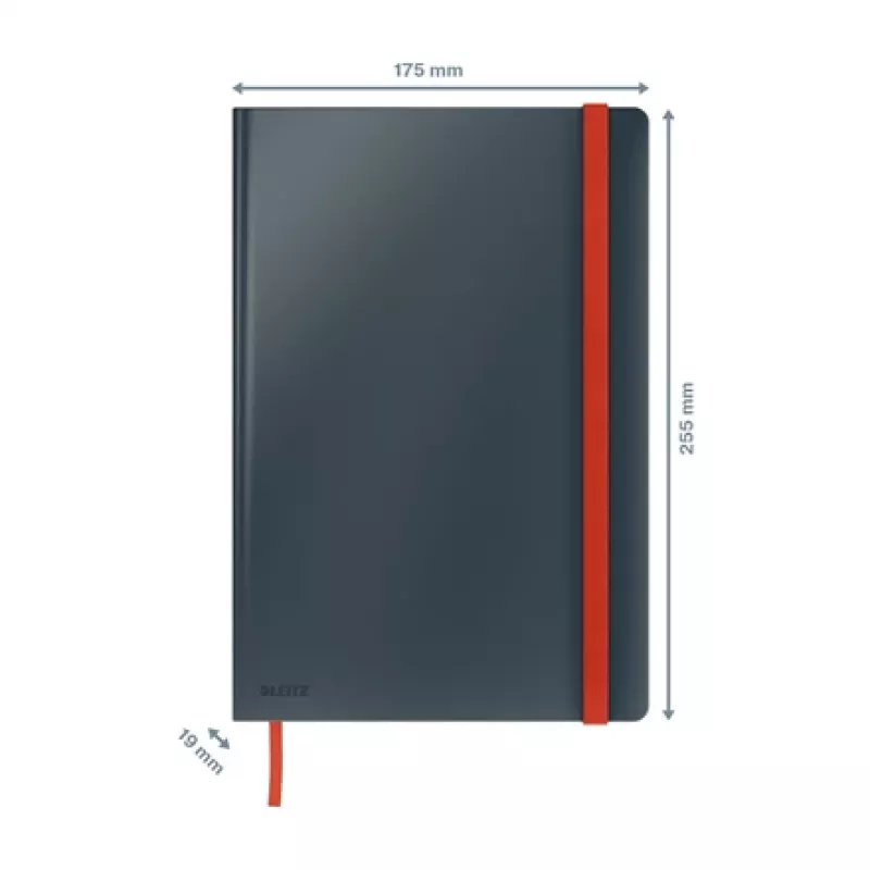 Leitz Cosy Notebook Soft Touch Ruled with Hardcover, Monochromatic, Black, B5, 80 sheets, Matt, 100 g/m²