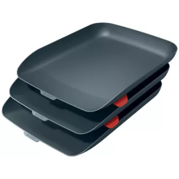 Leitz Cosy Letter Tray Set of 3, A4, Polystyrene, Grey (5358-20-89)