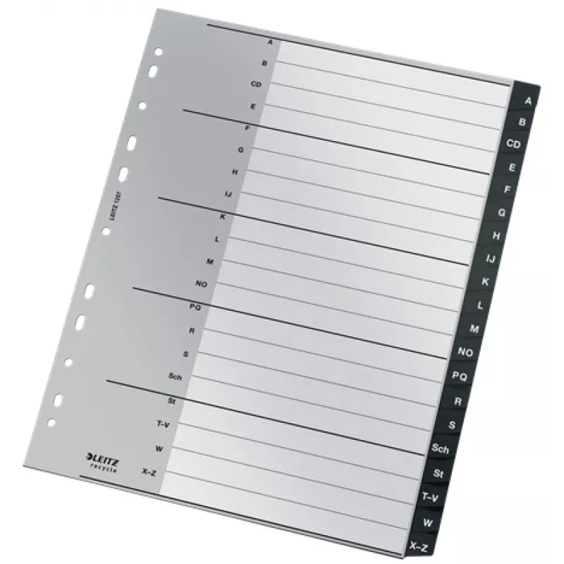 Leitz 12070000 tab index Alphabetic tab index Polypropylene (PP) Black, White