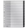 Leitz Recycle Index, PP, extra wide, Numeric tab index, Polypropylene (PP), Black, White, Portrait, A4 Maxi, 160 g/m²