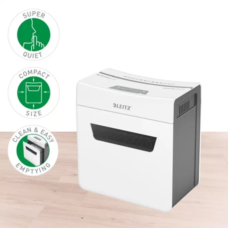 Leitz IQ Protect Premium Paper Shredder 6X P4, 4 x 40 mm, 10 L, 100 sheets, 55 dB, Touch, 6 sheets