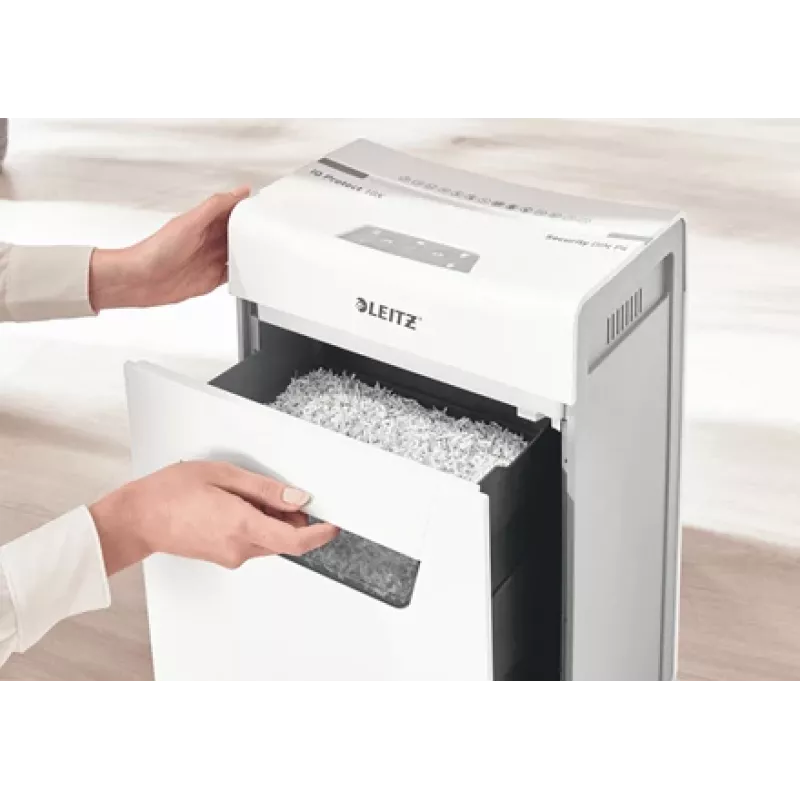 Leitz IQ Protect Premium Paper Shredder 10X P4, 4 x 40 mm, 18 L, 150 sheets, 55 dB, Touch, 10 sheets