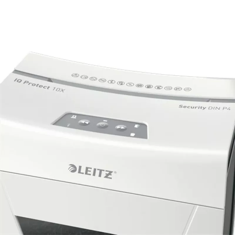Leitz IQ Protect Premium Paper Shredder 10X P4, 4 x 40 mm, 18 L, 150 sheets, 55 dB, Touch, 10 sheets