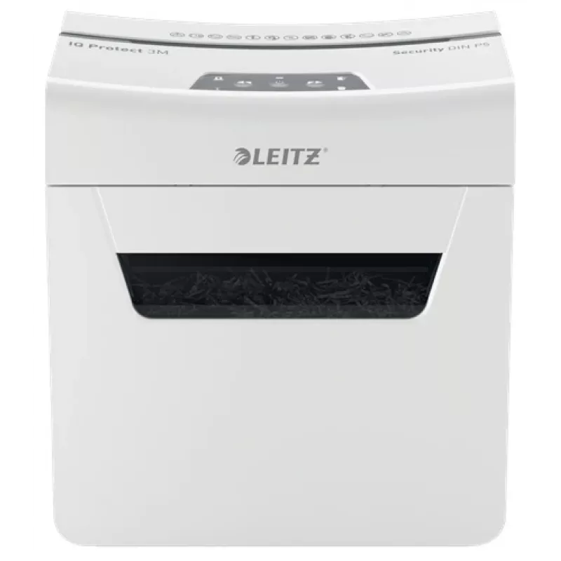 Leitz IQ Protect Premium Paper Shredder 3M P5, Micro-cut shredding, 2 x 15 mm, 10 L, 125 sheets, 55 dB, Touch