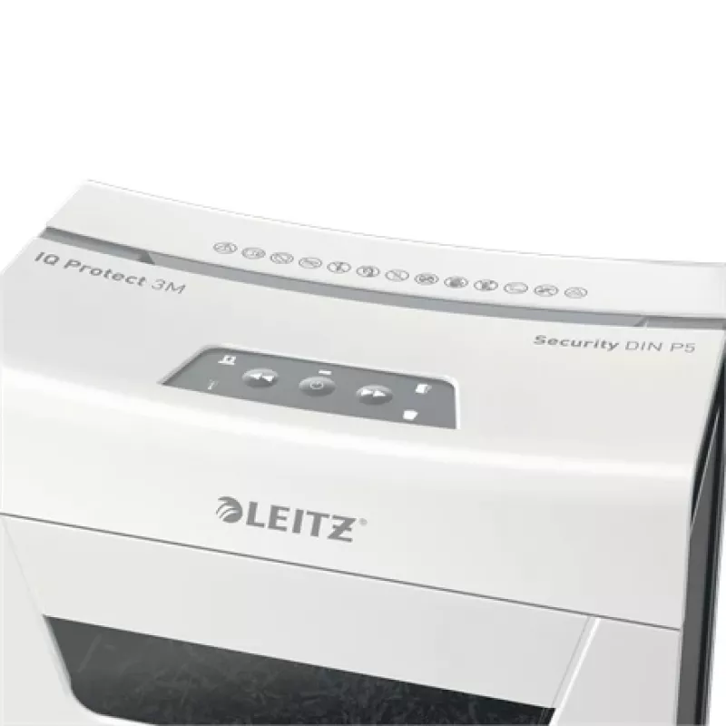 Leitz IQ Protect Premium Paper Shredder 3M P5, Micro-cut shredding, 2 x 15 mm, 10 L, 125 sheets, 55 dB, Touch
