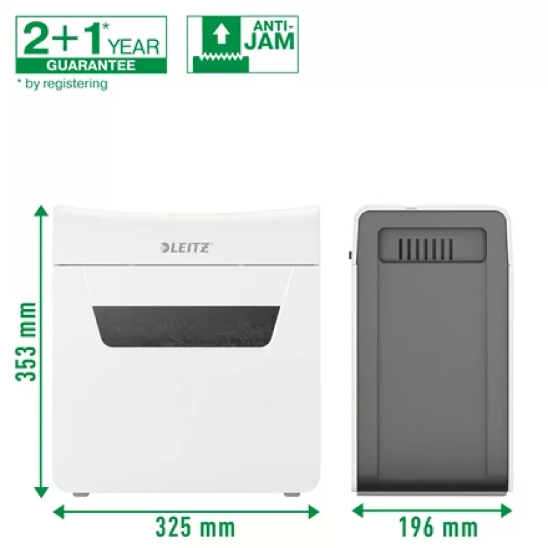 Leitz IQ Protect Premium Paper Shredder 3M P5, Micro-cut shredding, 2 x 15 mm, 10 L, 125 sheets, 55 dB, Touch