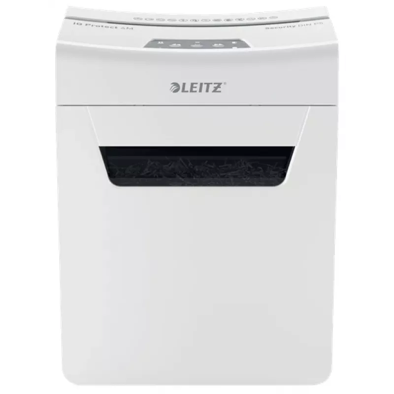Leitz IQ Protect Premium Paper Shredder 4M P5, Micro-cut shredding, 2 x 15 mm, 14 L, 150 sheets, 55 dB, Touch