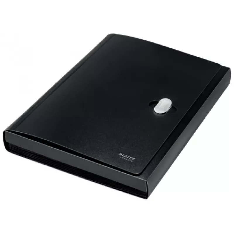 Leitz Recycle Expanding Concertina File, Signature folder, A4, Polypropylene (PP), Black, Glossy, 250 sheets