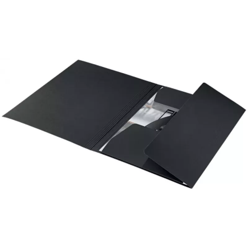 Leitz Recycle Card 3-Flap Folder, Conventional file folder, A4, Carton, Black, Matt, 250 sheets