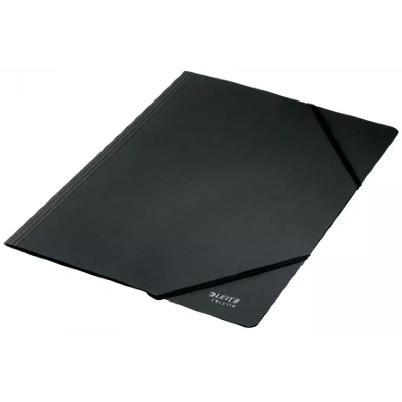 Leitz Recycle Card Folder with elastic bands, Signature folder, A4, Carton, Black, Matt, 250 sheets