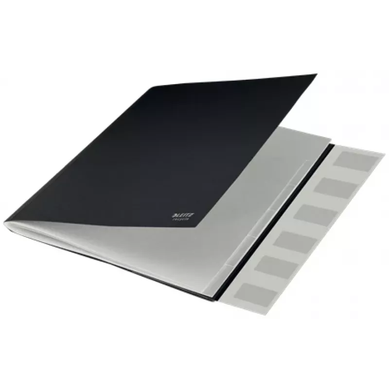 Leitz Recycle Card Divider Book, Signature folder, A4, Carton, Black, Matt, Elastic band