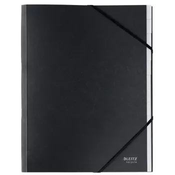 Leitz Recycle Card Divider Book, Signature folder, A4, Carton, Black, Matt, Elastic band