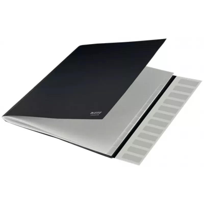 Leitz Recycle Card Divider Book, Signature folder, A4, Carton, Black, Matt, Elastic band