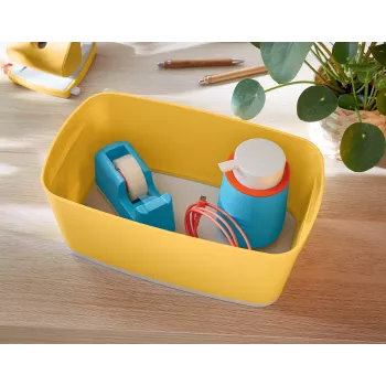 Leitz MyBox Cosy Small with lid, Storage Box, Storage box, Yellow, Rectangular, Plastic, Monochromatic, Yellow