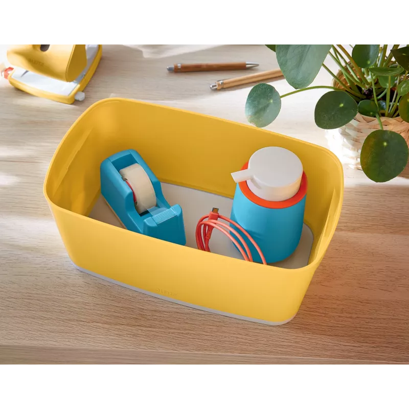 Leitz MyBox Cosy Small with lid, Storage Box, Storage box, Yellow, Rectangular, Plastic, Monochromatic, Yellow