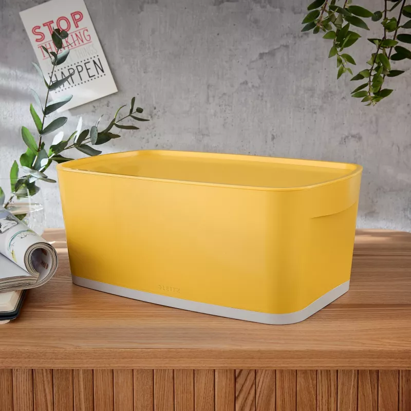 Leitz MyBox Cosy Small with lid, Storage Box, Storage box, Yellow, Rectangular, Plastic, Monochromatic, Yellow