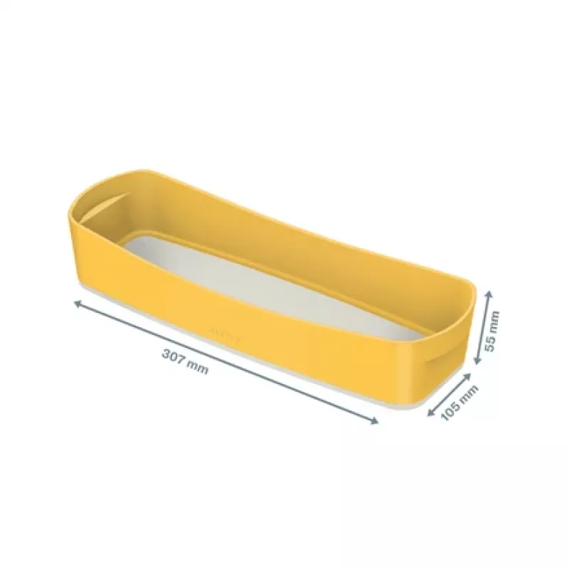 Leitz MyBox Cosy Organiser Tray Long, Storage, Storage box, Yellow, Rectangular, Plastic, Monochromatic, 307 mm