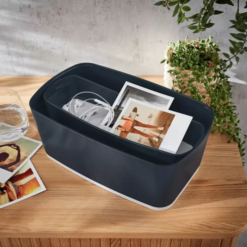 Leitz MyBox Cosy Organiser Tray Long, Storage, Storage box, Grey, Rectangular, Plastic, Monochromatic, Indoor