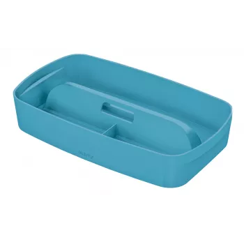 Leitz MyBox Cosy Organiser Tray with handle Small, Storage, Blue, Plastic, 307 mm, 181 mm, 56 mm, 300 g
