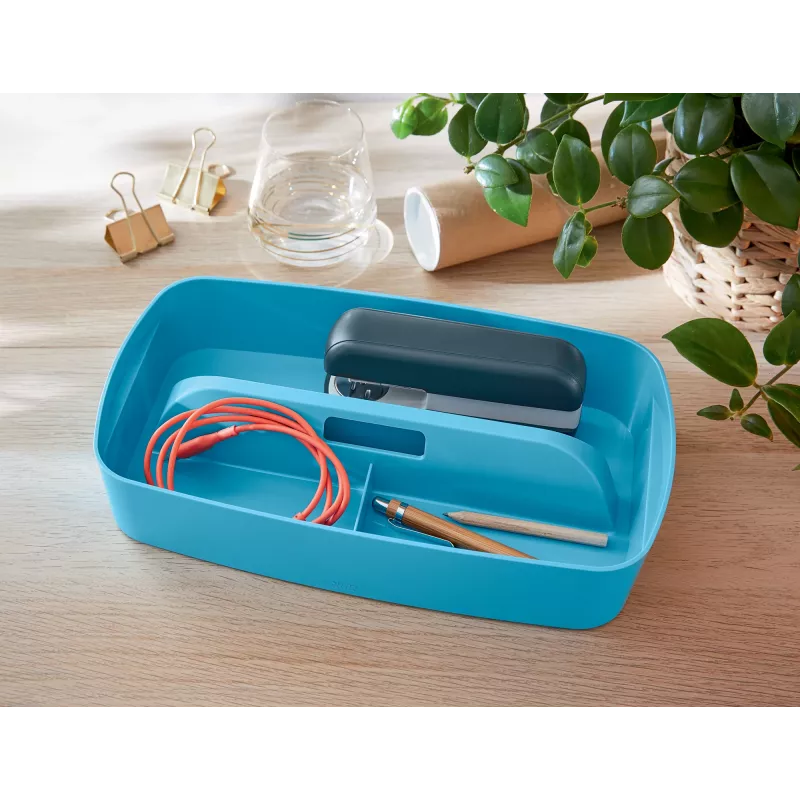 Leitz MyBox Cosy Organiser Tray with handle Small, Storage, Blue, Plastic, 307 mm, 181 mm, 56 mm, 300 g