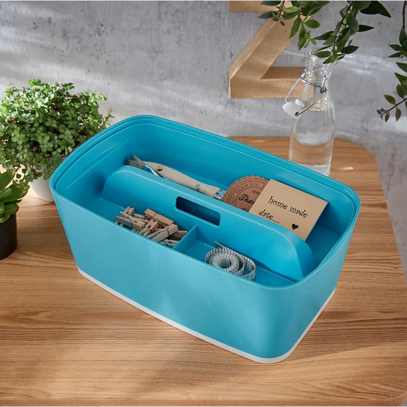 Leitz MyBox Cosy Organiser Tray with handle Small, Storage, Blue, Plastic, 307 mm, 181 mm, 56 mm, 300 g