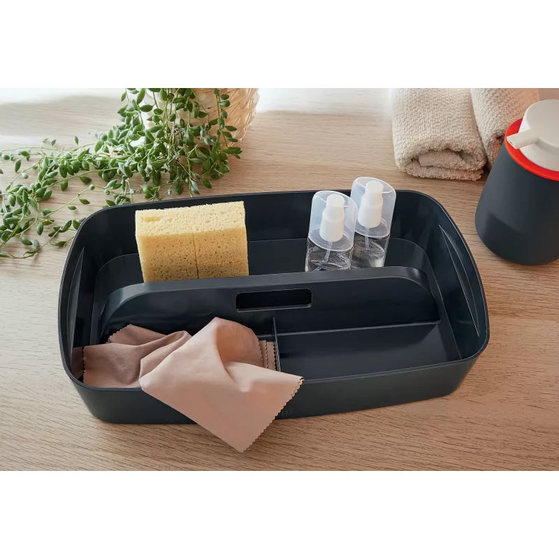 Leitz MyBox Cosy Organiser Tray with handle Small, Storage, Grey, Plastic, 307 mm, 181 mm, 56 mm, 300 g