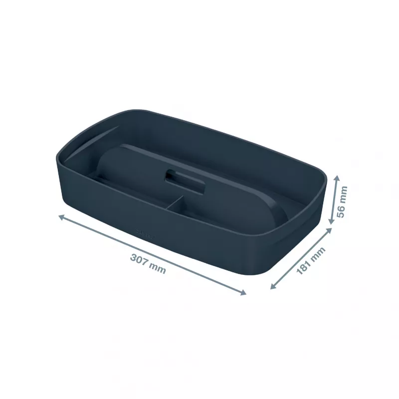 Leitz MyBox Cosy Organiser Tray with handle Small, Storage, Grey, Plastic, 307 mm, 181 mm, 56 mm, 300 g