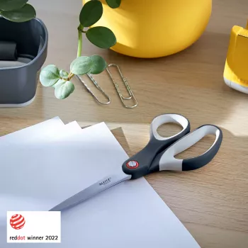 Leitz Cosy Titanium Office Scissors 205 mm, Adult, Straight cut, Single, Grey, Stainless steel, Office scissors